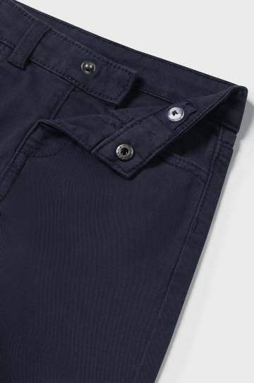Детские хлопковые брюки Mayoral slim fit basic цвет синий однотонные 563 Детские хлопковые брюки Mayoral slim fit basic цвет синий однотонные 563