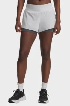 Женские светло-серые шорты UA Launch Pro 3 2in1 Shorts Серый L Under Armour 1389575-014