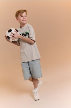 Шорти з прямим кроєм з ефектом зношеності - синій