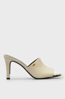 Женские белые кожаные мюли BRONX Белый 37 DKNY K1430250