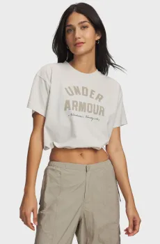 Женская белая футболка UA Bungee Hem Tee Белый L Under Armour 6010950-110