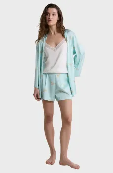 Женская пижама (пеньюар, топ, шорты) SOLIA Разноцветный XS Etam 6557704