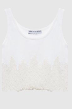 Белый топ с кружевом