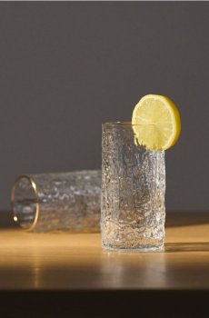 Фактурні склянки із золотою облямівкою набір з 2 шт. - clear