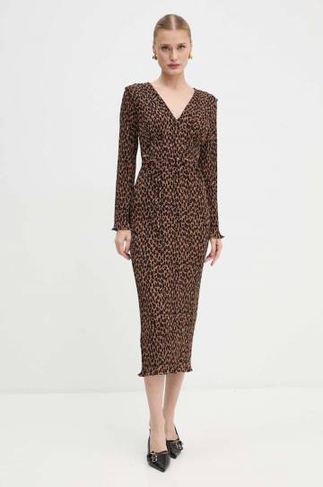 Платье Never Fully Dressed Leopard Celeste Dress цвет бежевый midi прямое NFDDR1701 Платье Never Fully Dressed Leopard Celeste Dress цвет бежевый midi прямое NFDDR1701