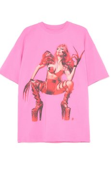 Cropp - Футболка з принтом Lady Gaga - фуксія
