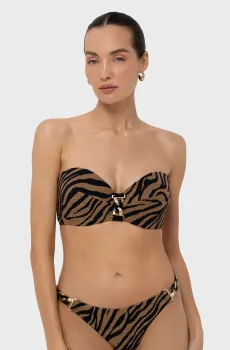 Женский коричневый лиф от купальника с узором Коричневый 36D MARC&ANDRE L2516-Y-962