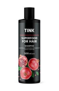 Шампунь Tink SuperFood For Hair Pomegranate & Keratin Shampoo Гранат и кератин, для окрашенных волос, 500 мл