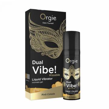 Жидкий вибратор Orgie Dual Vibe! Kissable Liquid Vibrator Pina Colada, 15 мл Жидкий вибратор Orgie Dual Vibe! Kissable Liquid Vibrator Pina Colada, 15 мл