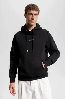 Мужское черное худи TOMMY LOGO TIPPED HOODY Черный L Tommy Hilfiger MW0MW32673