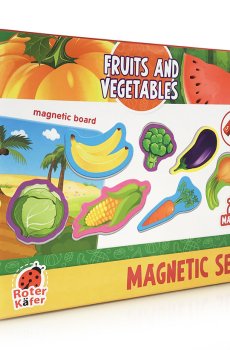 Магнитный набор с доской Roter Kafer Овощи и фрукты, 25 деталей, от 3 лет (RK2090-06)