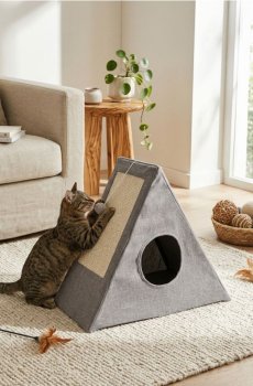 Будиночок з дряпаком для кота - сірий