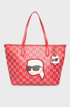 Женская красная сумка с узором IKONIK 2.0 MONO CC LG TOTE Красный ONESIZE Karl Lagerfeld 240W3087