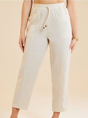 Штани з віскозою - бежевий