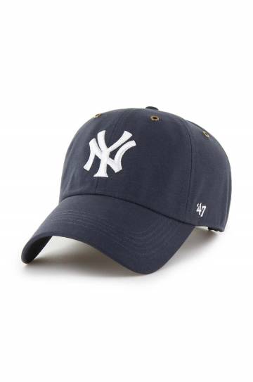Хлопковая кепка 47 brand MLB New York Yankees цвет синий с аппликацией B-PTLSD17GWS-VN Хлопковая кепка 47 brand MLB New York Yankees цвет синий с аппликацией B-PTLSD17GWS-VN