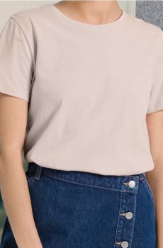 Бавовняна футболка basic - бежевий