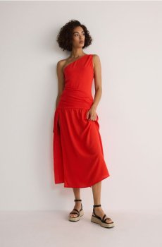 Reserved - Сукня з глибоким вирізом - червоний - 391CE-33X