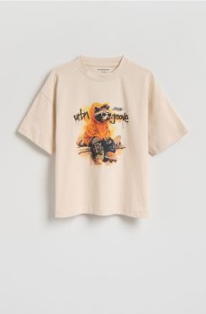 Reserved - Футболка з принтом - нюдовий - 893HR-02X