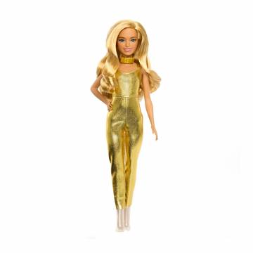 Кукла Barbie Модница в золотистом комбинезоне, от 3 лет, 32.5*10.5*5 см (HRH19) Кукла Barbie Модница в золотистом комбинезоне, от 3 лет, 32.5*10.5*5 см (HRH19)