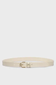 Женский бежевый кожаный ремень ESSENTIAL EFFORTLESS 2.5 Бежевый 90 Tommy Hilfiger AW0AW16836