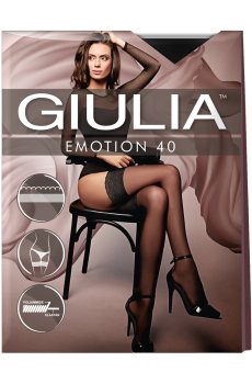 Чулки женские Giulia Emotion 40 DEN, Nero, размер 5/6