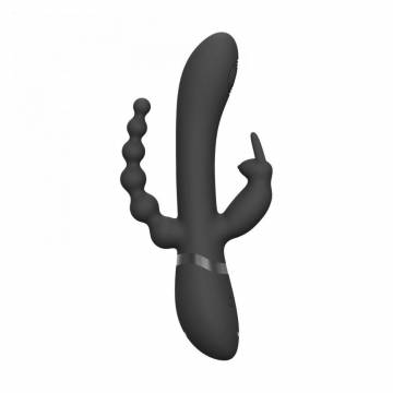 Вибратор-кролик 3 в 1 Vive Rini Pulse Wave & Vibrating Double Penetration Rabbit Черный, 1 шт Вибратор-кролик 3 в 1 Vive Rini Pulse Wave & Vibrating Double Penetration Rabbit Черный, 1 шт