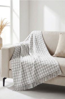 Фактурний плед із бавовною - різнобарвний