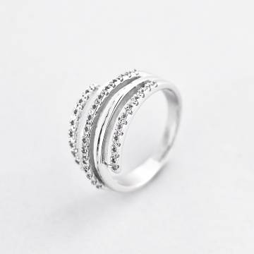 Серебряное кольцо Minimal лк-0075рК-18 18 Серебряное кольцо Minimal лк-0075рК-18 18
