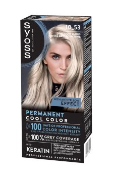 Стойкая крем-краска для волос SYOSS Permanent Cool Color 10_53 Светлый пепельный блонд, 115 мл