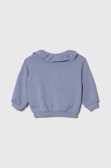 Детская хлопковая кофта United Colors of Benetton цвет фиолетовый однотонная