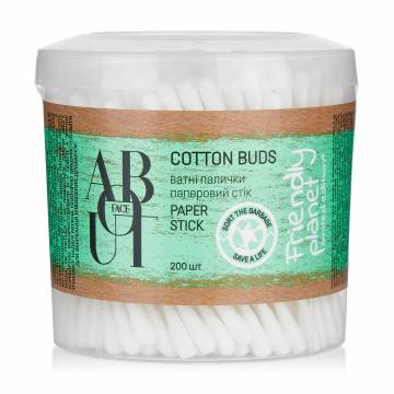 Ватные палочки ABOUT face Cotton Buds Paper Stick с бумажным стиком, 200 шт Ватные палочки ABOUT face Cotton Buds Paper Stick с бумажным стиком, 200 шт