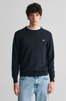 Мужской темно-синий джемпер CLAIC COTTON C-NECK Синий S Gant 8030561