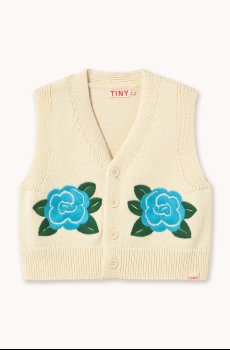 Детская хлопковая жилетка Tinycottons FLOWERS KNITTED VEST