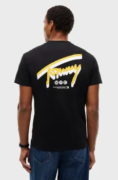 Мужская черная футболка BACKPRINT Черный XL Tommy Jeans DM0DM23542