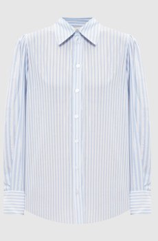 Голубая рубашка в полоску с люрексом