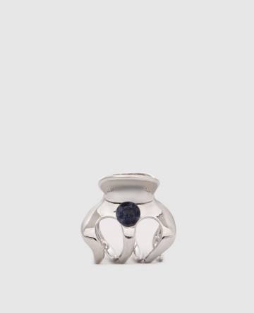 Серебристый зажим для волос Selene Bauble с содалитом Серебристый зажим для волос Selene Bauble с содалитом