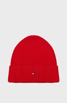 Мужская красная шапка ESSENTIAL FLAG BEANIE Красный ONESIZE Tommy Hilfiger AM0AM10337