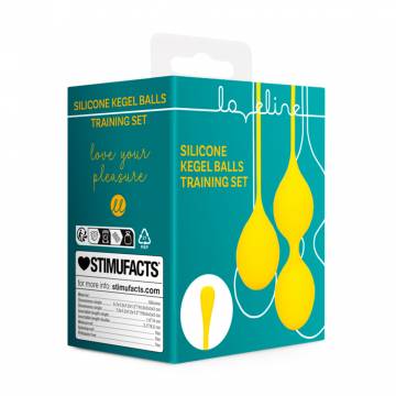 Набор вагинальных шариков Loveline Silicone Kegel Balls Training Set желтый, 2 шт Набор вагинальных шариков Loveline Silicone Kegel Balls Training Set желтый, 2 шт