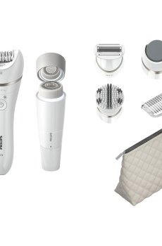 Эпилятор PHILIPS BRE770/92 серии 9000, с косметичкой и насадками, белый