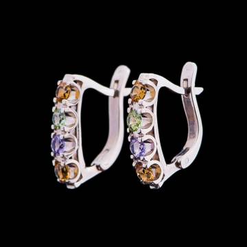 Золотые серьги с натуральными камнями 03-0632.0.2247 Золотые серьги с натуральными камнями 03-0632.0.2247