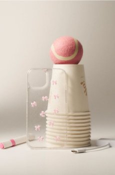 Чохол для iPhone 13/14 з мотивом банта - рожевий