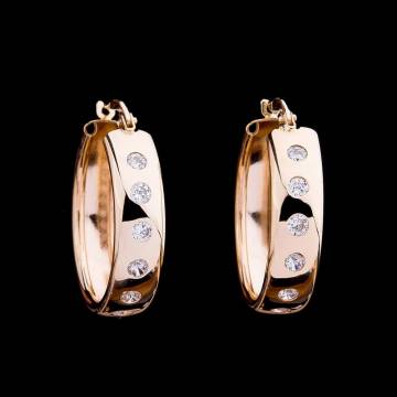 Серьги "Кольца" (фианиты) с01888 Серьги "Кольца" (фианиты) с01888