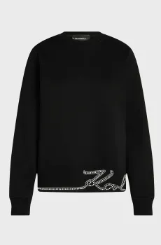Женский черный свитшот stud detail Черный L Karl Lagerfeld B3W20027