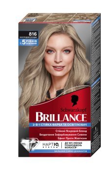 Интенсивная крем-краска для волос Brillance 816 Благородный блондин, 160 мл