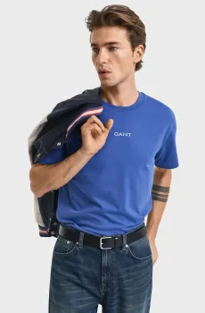 Мужская синяя футболка GRAPHIC Синий M Gant 2003308