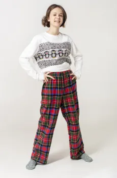 Детские красные брюки в клетку Красный 92-98 brabrabra HOM2009030