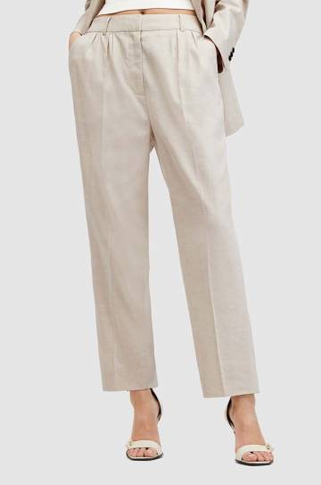 Детские льняные брюки AllSaints WHITNEY TROUSER цвет бежевый прямые средняя посадка W017QA Детские льняные брюки AllSaints WHITNEY TROUSER цвет бежевый прямые средняя посадка W017QA