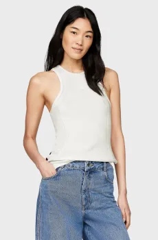 Женский белый топ THC CC GLOBAL STP TANK SWTR Белый L Tommy Hilfiger WW0WW41671