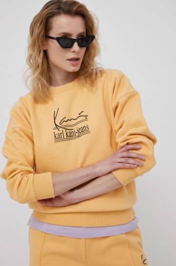 Кофта Karl Kani женская цвет оранжевый с аппликацией KW2210181-orange Кофта Karl Kani женская цвет оранжевый с аппликацией KW2210181-orange
