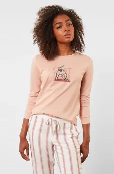 Женский пудровый лонгслив YOCAT Розовый XS Etam 6528359